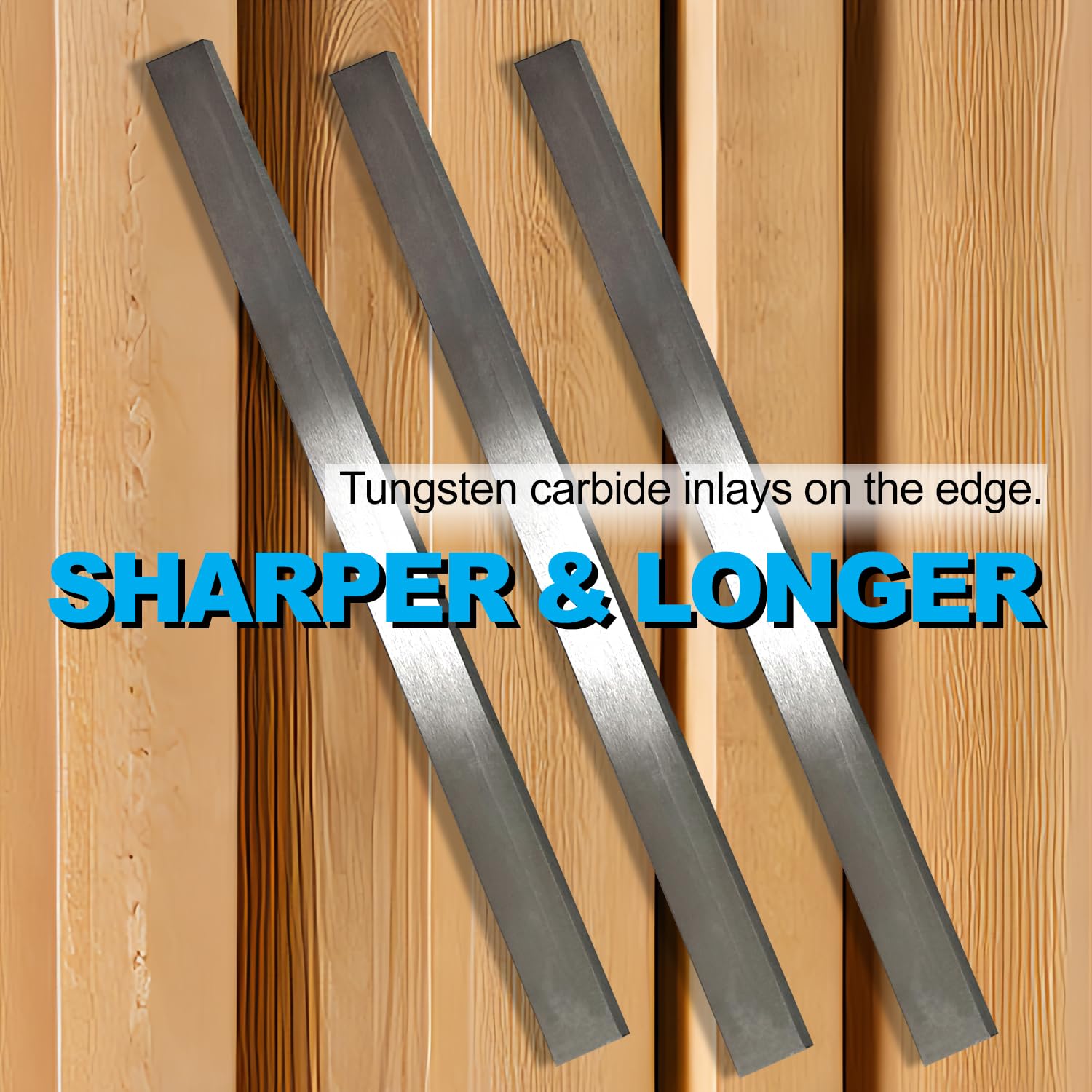 Premium TCT 15-Inch Planer Blades & Jointer Knives Set - Replacement for Delta 22-677, Grizzly G0453, Jet 708529G & More (3-Piece) - Perfect for Woodworking, Cabinet Making & DIY Projects