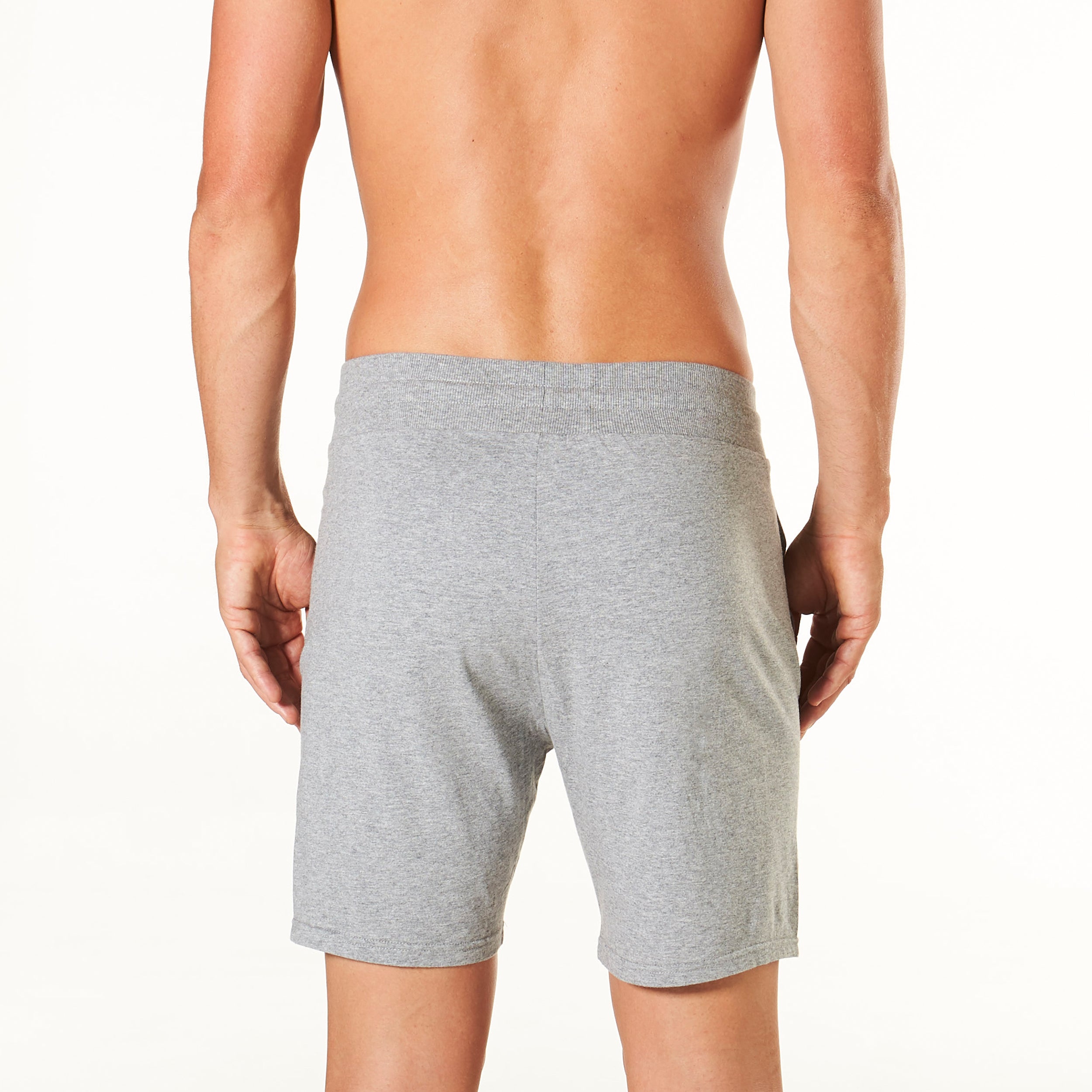 Men's Classic Slim Fit Cotton Knit Sleep Shorts - Grey Marle Color | Comfortable Lounge & Sleepwear for Home Relaxation