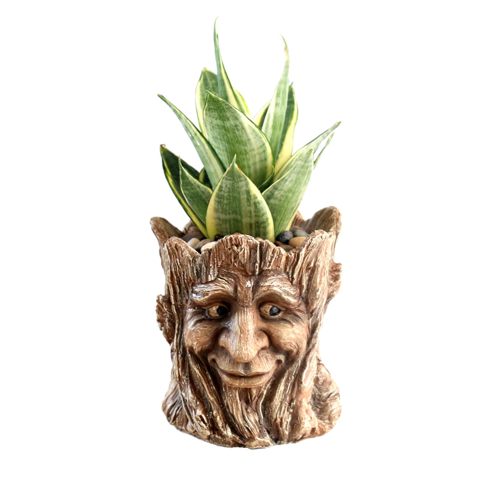 Funny Smiling Face Resin Planter Pot with Drainage Hole - Succulent Plant Holder, Pencil Cup & Desk Organizer for Office, Home Decor & Garden Gifts - Perfect for Indoor Plants, Workspace Organization & Unique Gift Giving