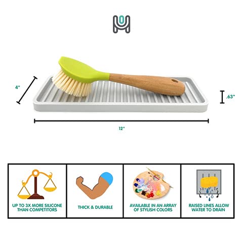 Happitasa Silicone Kitchen Sink Organizer Tray - Sponge Holder, Countertop Protector & Soap Dish for Bathroom and Kitchen | Non-Slip, Durable (12