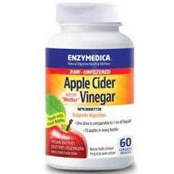 Enzymedica Raw Apple Cider Vinegar with The Mother - 60 Capsules | Organic Digestive Support & Detox Supplement | Perfect for Weight Management, Gut Health & Immune Boosting