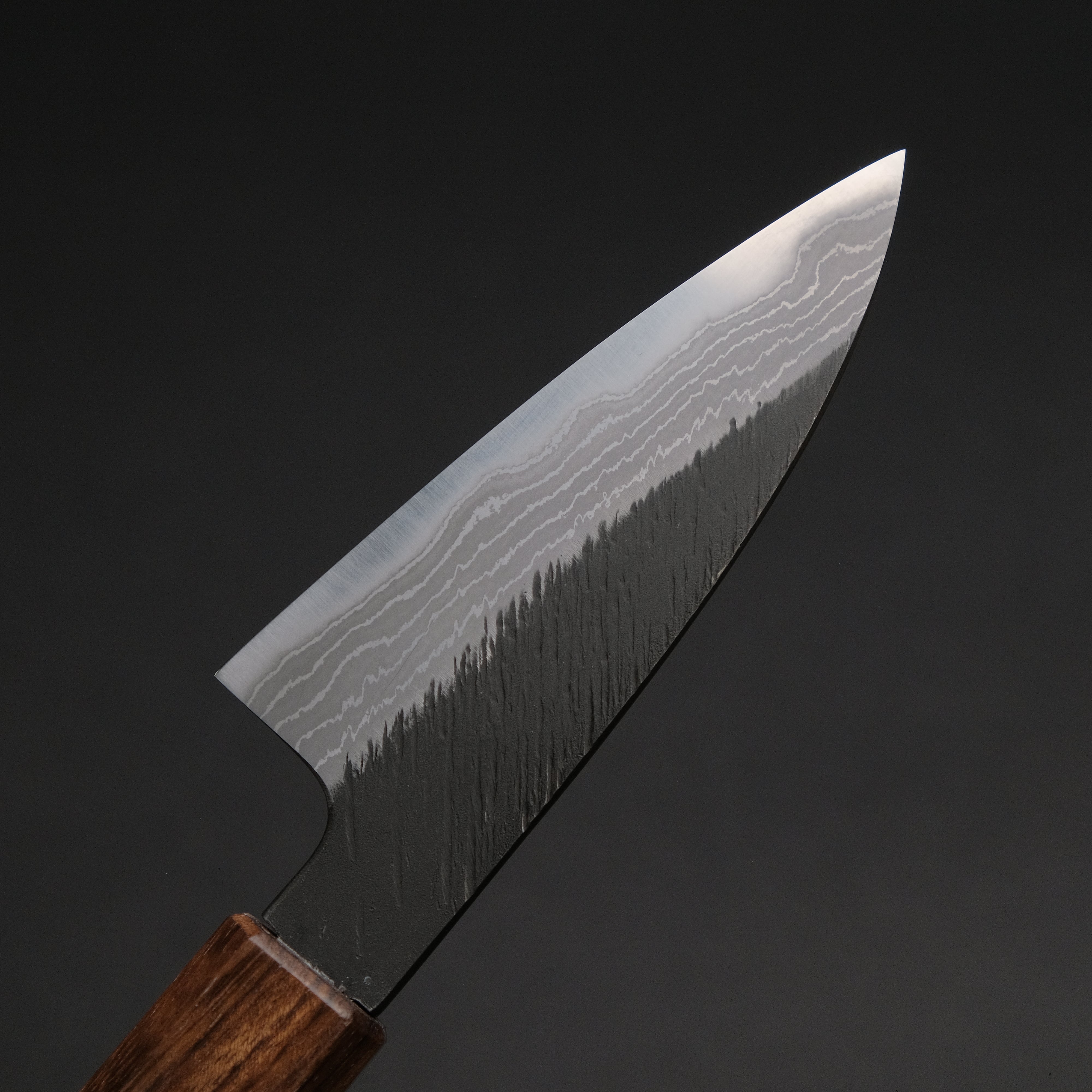 Premium Ajikataya White #2 Matsuba Damascus Petty Knife 80mm - Handcrafted Japanese Kitchen Knife with Obankole Handle (#33) - Perfect for Slicing, Peeling & Precision Cutting Fruits, Vegetables & Boneless Meat