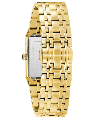 Bulova 97D120 Quadra Diamond Gold Stainless Steel Unisex Watch - Luxury Timepiece for Men & Women - Perfect for Formal Events, Business Meetings & Special Occasions