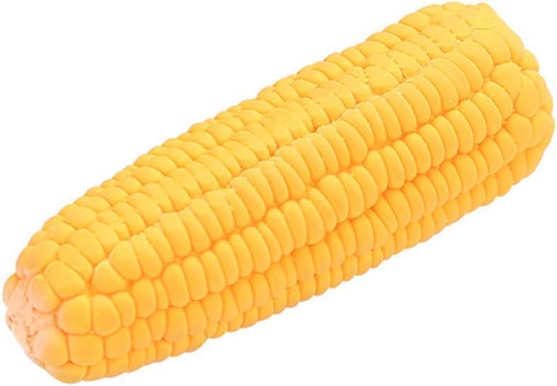 Yellow Corn-Shaped Squeaky Dog Chew Toy - Bite-Resistant Latex Puppy Toy for Small, Medium & Large Dogs | Interactive Play & Aggressive Chewers | Perfect for Fetch, Training & Teething Relief