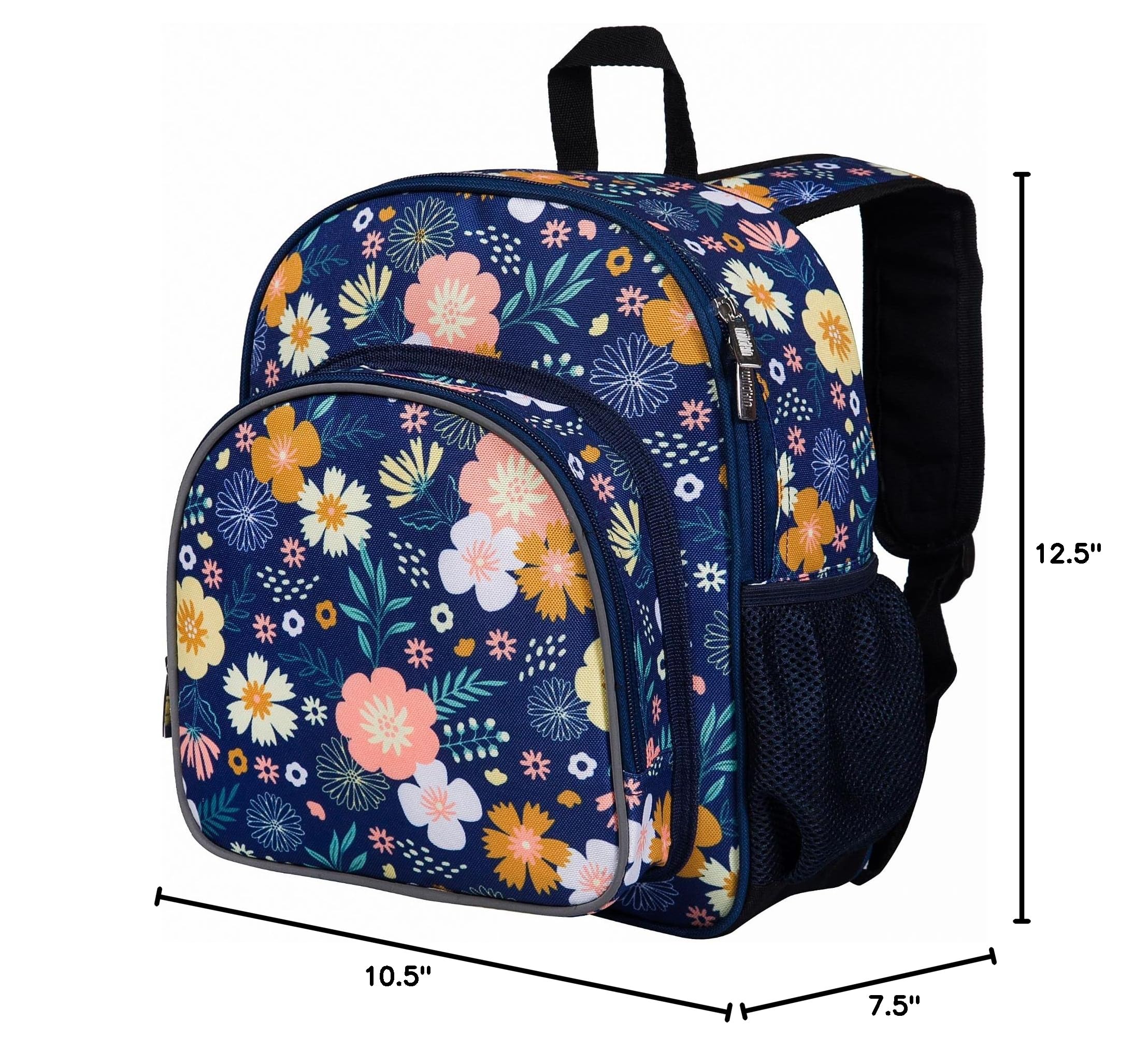 Wildkin 12-inch Kids Backpack with Padded Shoulder Straps - Adjustable School Backpack for Boys & Girls, Perfect for Daycare, Preschool & Travel (Wildflower Bloom Design) - Great for School Supplies, Field Trips & Family Vacations