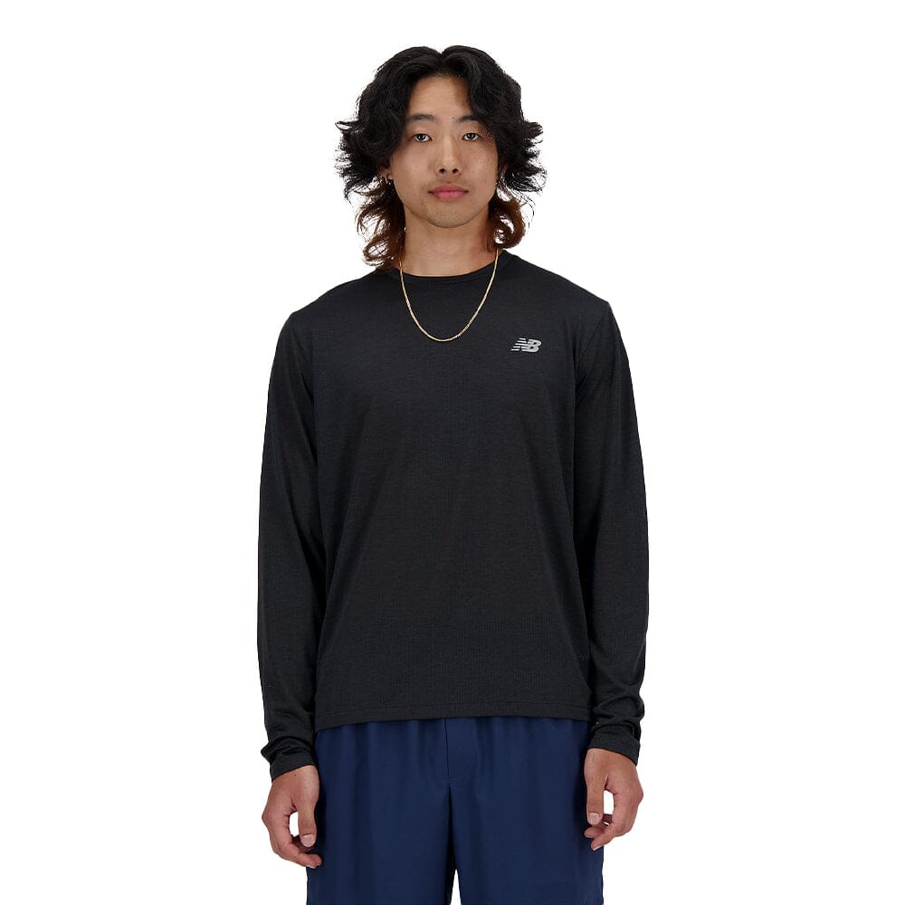 New Balance Men's Athletic Long Sleeve Shirt - Lightweight Moisture-Wicking Performance Top for Running, Gym & Outdoor Workouts - Breathable Comfort Fit for Active Lifestyles