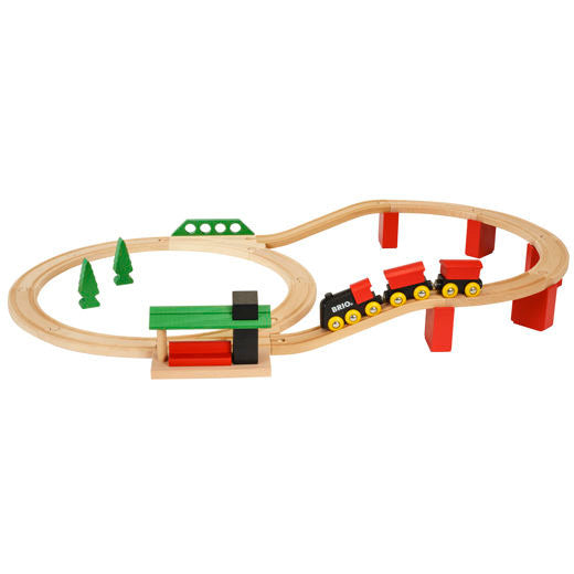 Brio Classic Deluxe Wooden Train Set for Kids - 45-Piece Wooden Railway Track Toy with Locomotive & Accessories - Perfect for Creative Play, Birthday Gifts & Preschool Learning Activities
