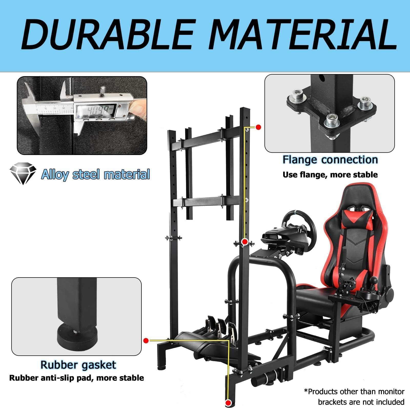 Anman Racing Pro Visualizer Display Stand - Adjustable Monitor Mount for 24 to 55 Inch Screens | Stable Sim Racing Bracket for Round Tube Cockpits | Perfect for Home Racing Simulators & Gaming Setups