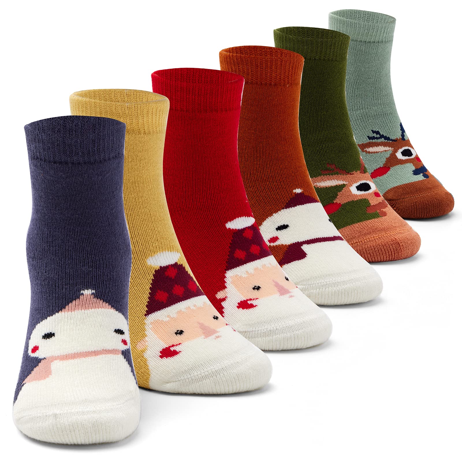 Boys Winter Socks 6 Pack - Kids Warm Crew Socks with Thermal Terry Lining for Cold Weather - Cozy School, Outdoor & Snow Day Essentials