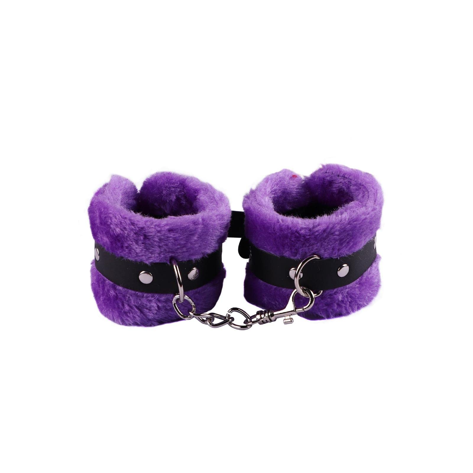 Fluffy Leather Wrist & Ankle Cuffs - Adjustable Detachable Role Play BDSM Handcuffs for Couples, Yoga, Fitness, Cosplay & Home Workouts - Soft Bondage Gear for Adults