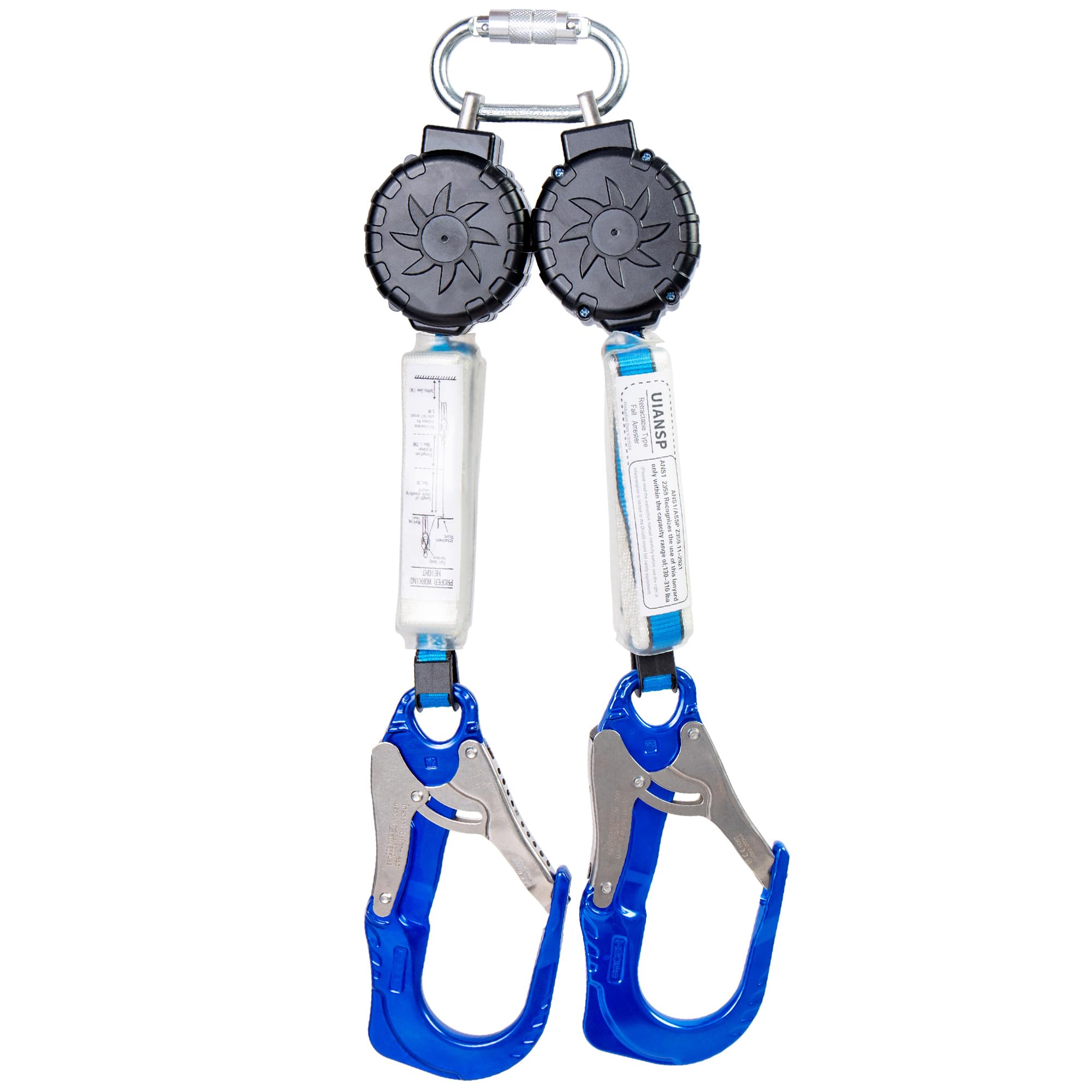 Self Retracting Lifeline - Retractable Fall Arrest Lanyard for Construction & Roofing Safety with External Shock Absorber | OSHA Compliant Fall Protection Equipment for Roofers, Construction Workers & Industrial Use