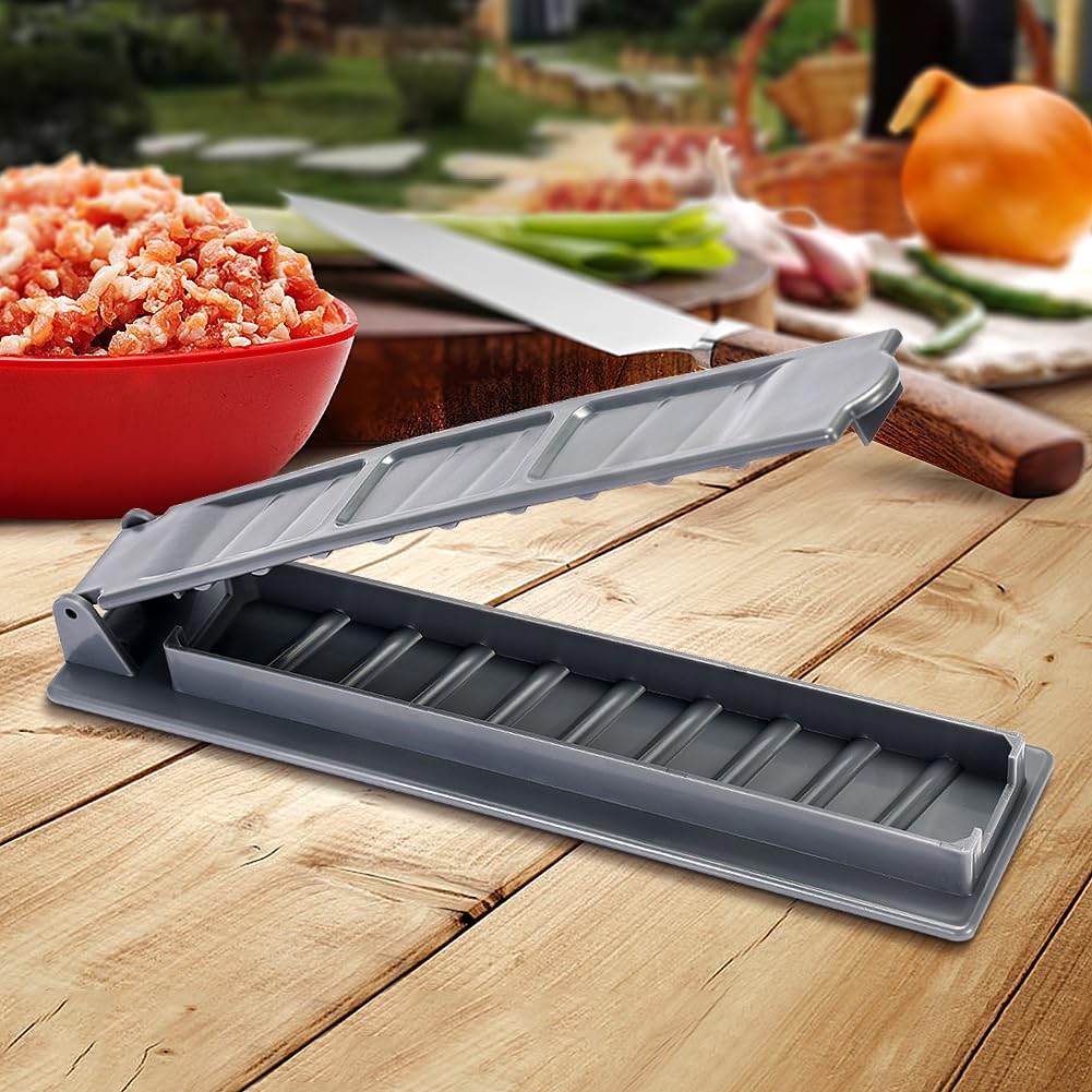 Premium Kebab Maker Machine - Manual Kabob Press Mold for Homemade Shish Kebabs & Skewers (1pc, Grey) - Perfect for BBQs, Parties & Outdoor Cooking