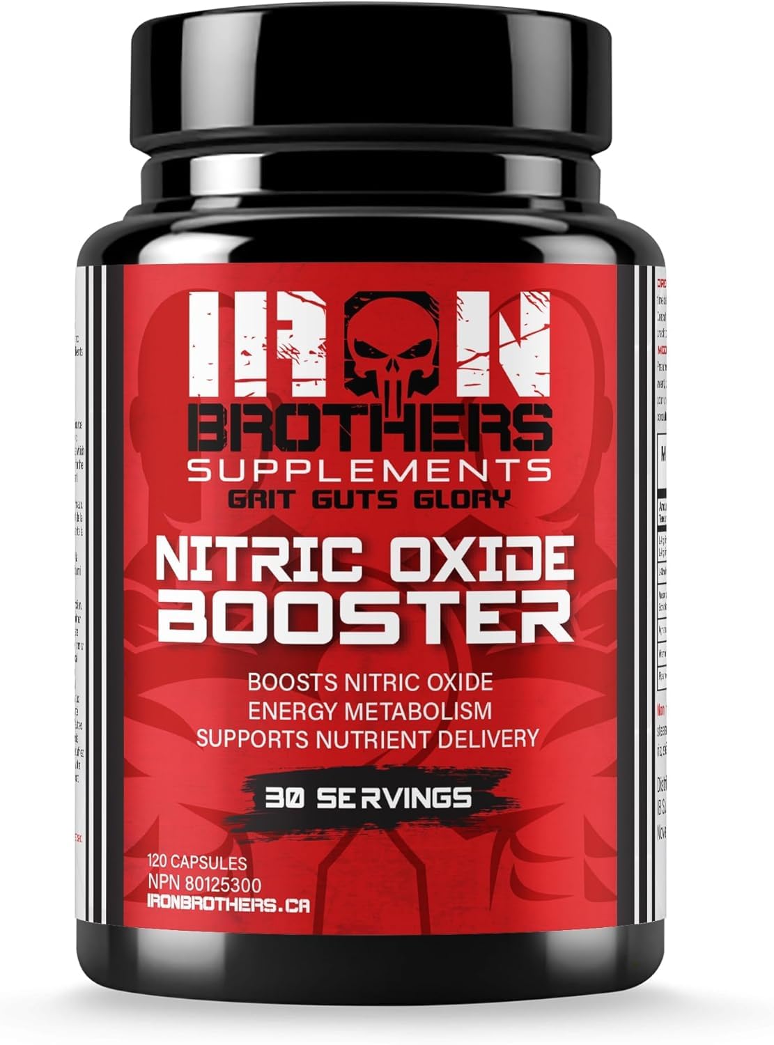 Iron Brothers Nitric Oxide Booster Supplement - Extra Strength Pre Workout with L-Arginine for Maximum Blood Flow, Vascularity & Muscle Pumps - Boost Energy & Endurance - 30 Day Supply - Perfect for Gym, Bodybuilding & Athletic Performance