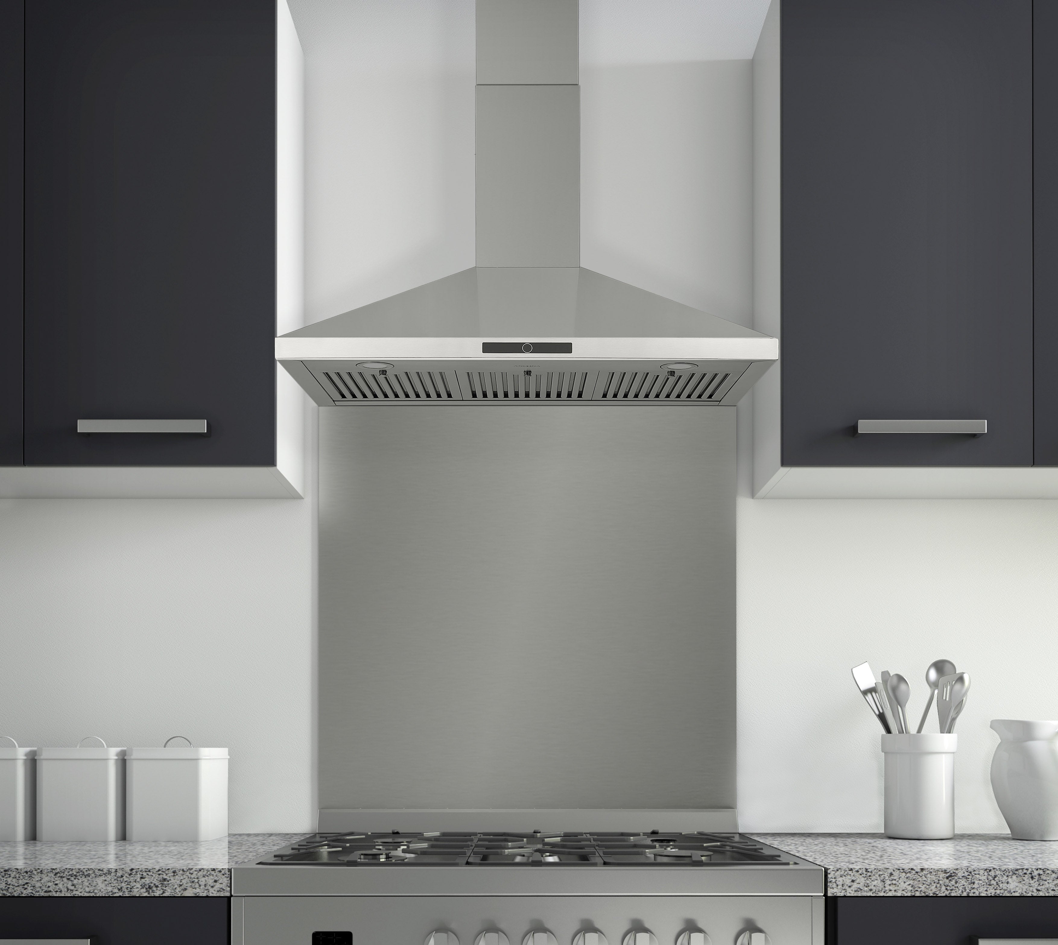 36 Inch Stainless Steel Convertible Wall Mounted Pyramid Range Hood - Powerful Kitchen Ventilation for Cooking, Grilling & Baking