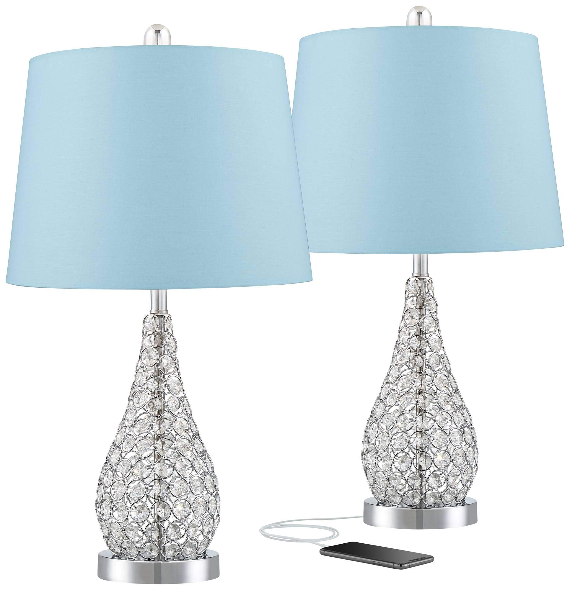 Sergio Modern Contemporary Accent Table Lamps Set of 2 - 23.5