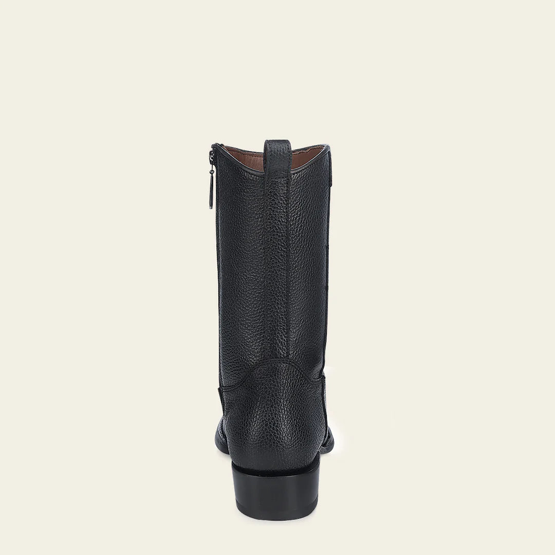 Men's Cuadra Black Leather Cowboy Ankle Boots with Zip - Stylish Western Boots for Riding, Dancing & Casual Wear