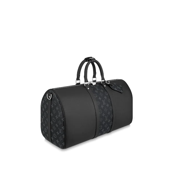 LV Keepall Bandouliere 50 Travel Duffle Bag in Black - Perfect for Weekend Getaways & Business Trips