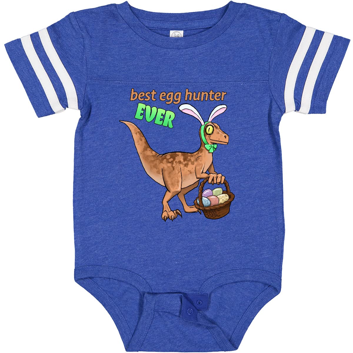 Inktastic Best Egg Hunter Ever Easter Dinosaur Baby Bodysuit - Cute Dino Easter Outfit for Infants & Toddlers - Perfect for Easter Egg Hunts, Family Photos & Holiday Celebrations