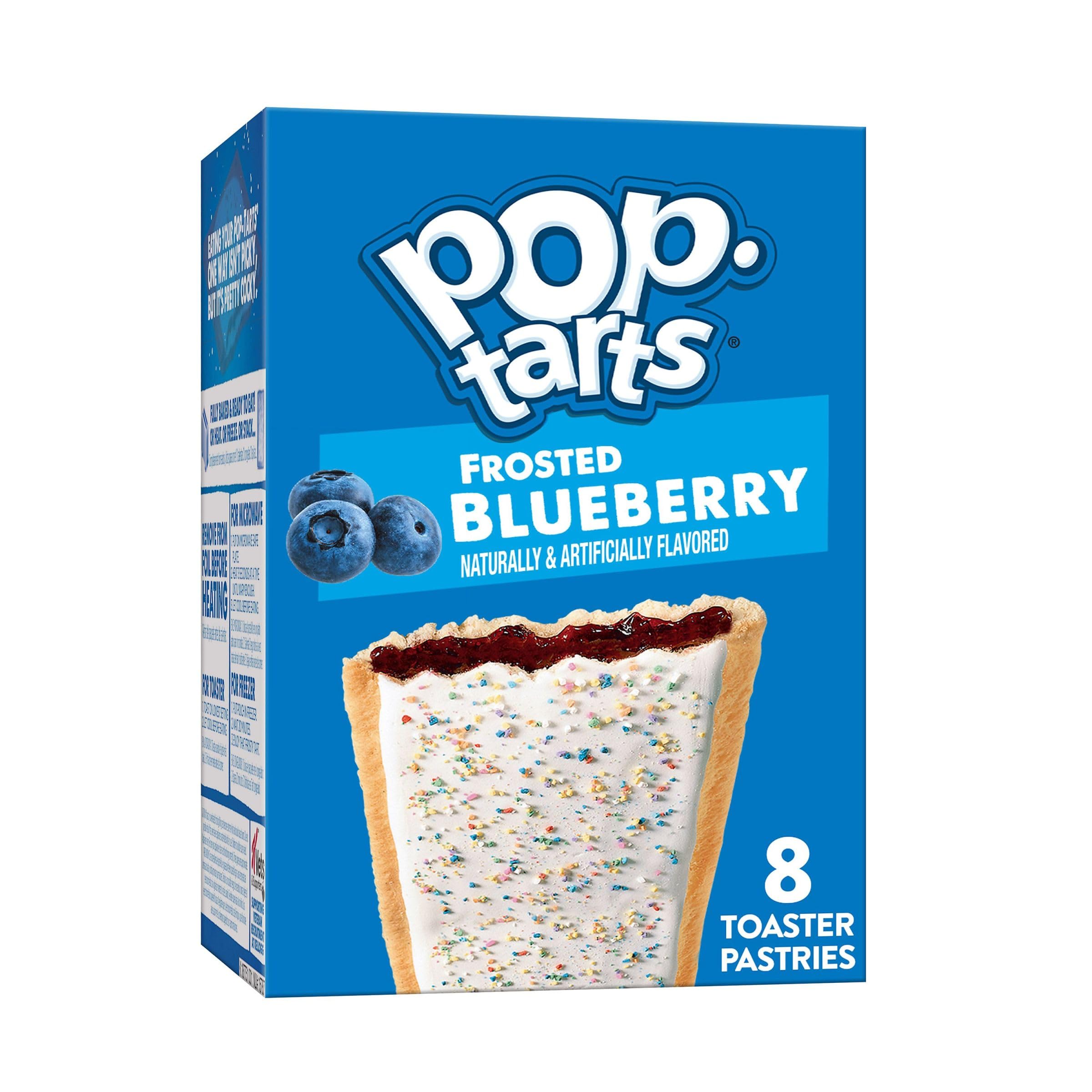 Frosted Blueberry Pop-Tarts Toaster Pastries - 13.5oz Box (8 Count) - Quick Breakfast, Kids Snacks & On-the-Go Treats for School, Office or Travel