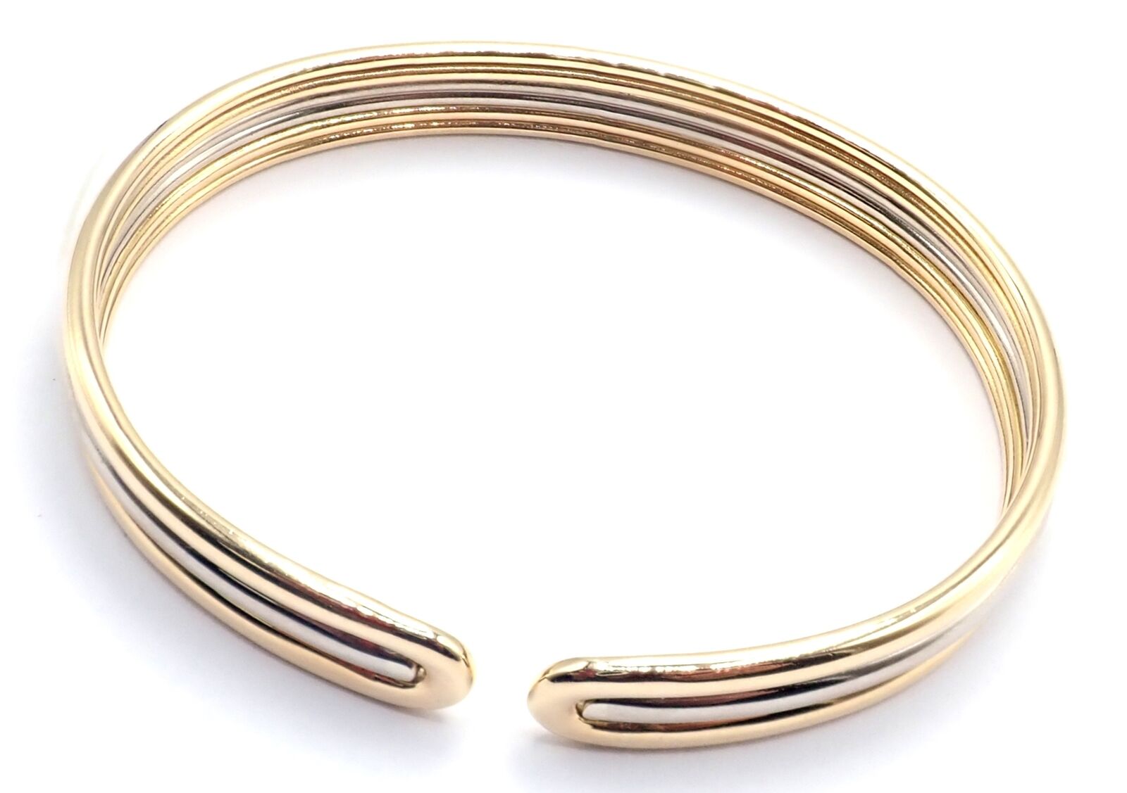 Authentic Van Cleef & Arpels 18k Yellow & White Gold Bangle Cuff Bracelet - Luxury Jewelry for Women, Perfect for Weddings, Parties & Special Occasions