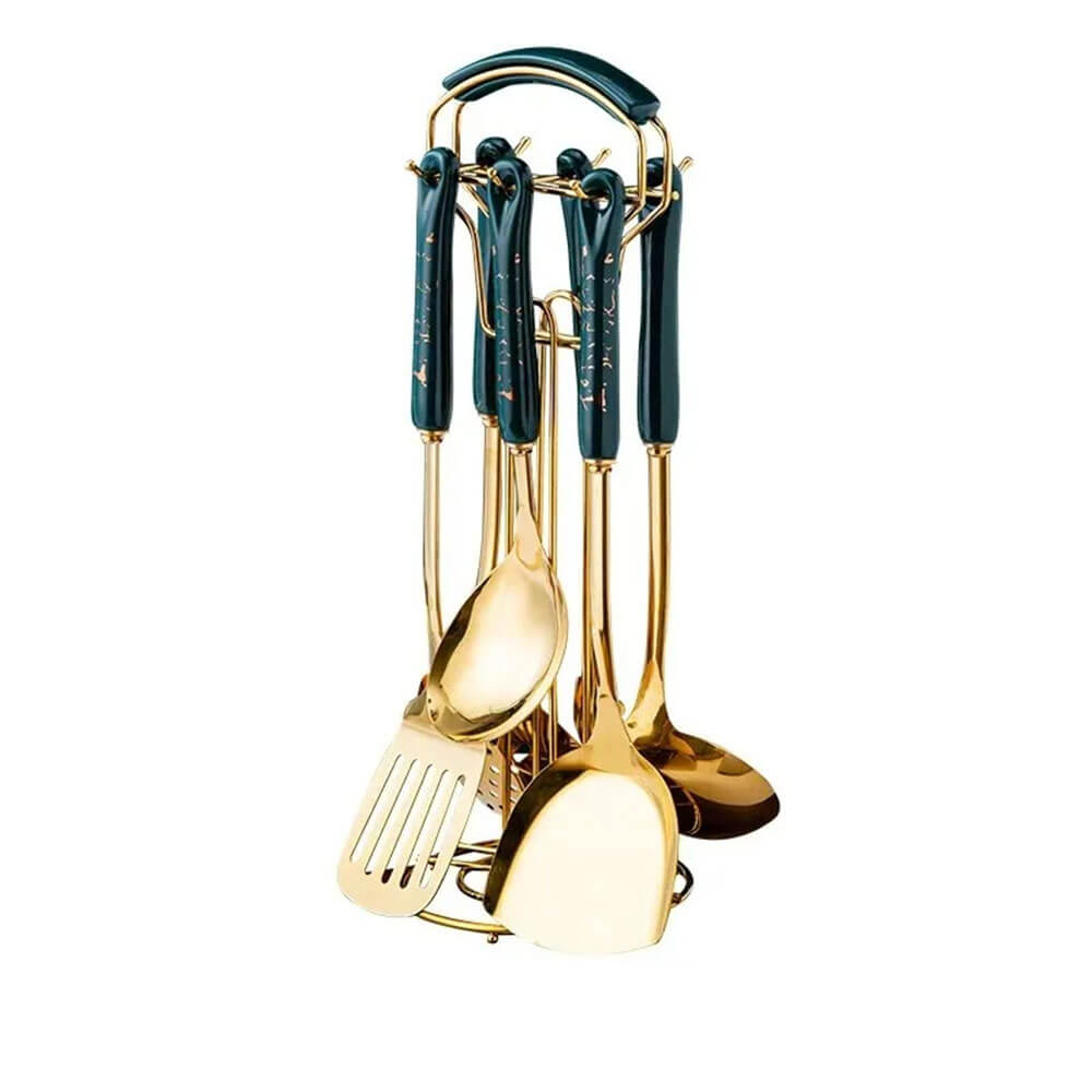 Clermont 7-Piece Stainless Steel Kitchen Utensil Set - Durable Cooking Tools for Baking, Frying & Serving - Perfect for Home Chefs & Professional Kitchens