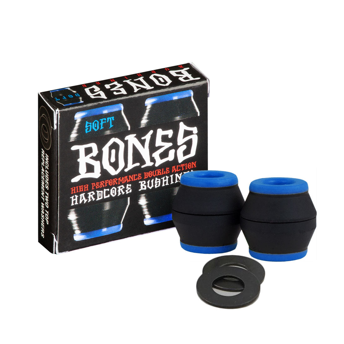 Bones Hardcore Conical Skateboard Bushings 4-Pack - Black | Perfect for Street Skating & Park Riding