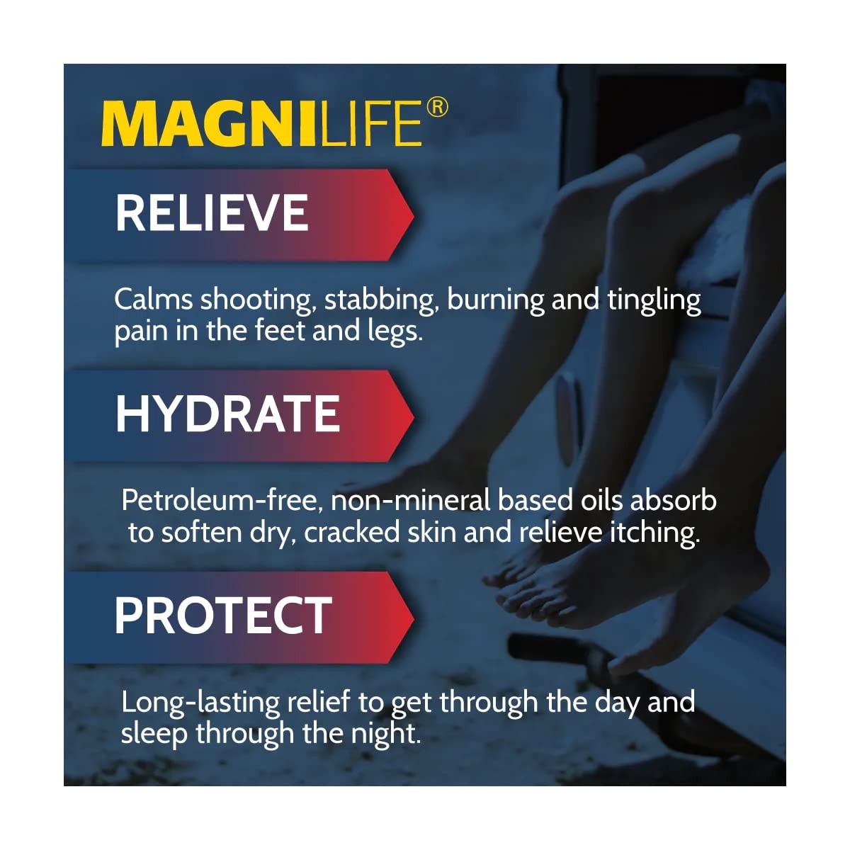 MagniLife Pain Relieving Foot Cream - All-Natural Moisturizer with Beeswax & Eucalyptus for Sore, Burning, Tingling Feet - 4oz Foot Care for Neuropathy, Plantar Fasciitis & Daily Comfort