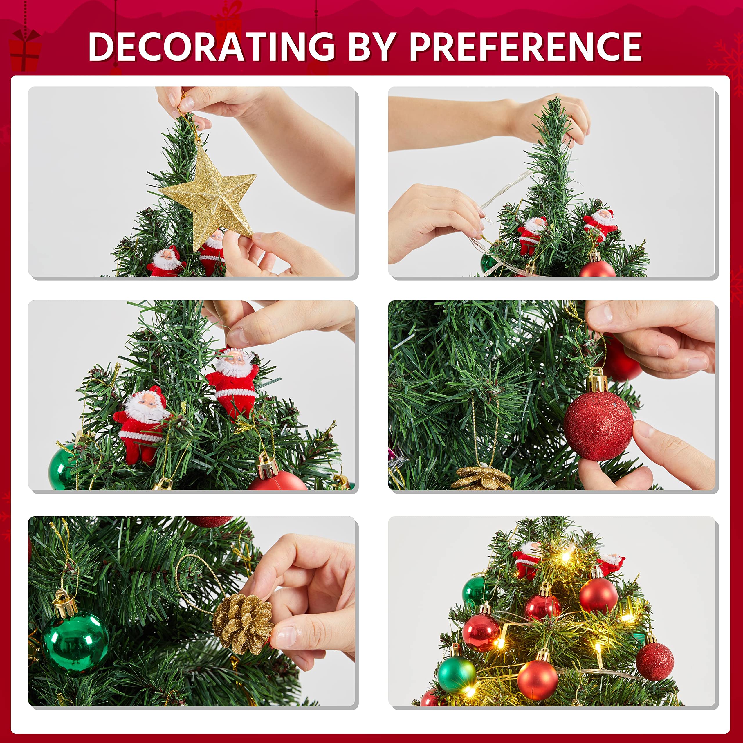 Yaheetech 24 Inch Mini Artificial Christmas Tree Set with Cloth Bag Base - 2 Pack Small Tabletop Xmas Trees for Home, Office, Bedroom, Desk, Porch & Coffee Table Decor - Perfect for Holiday, Christmas Party & Festive Decorations