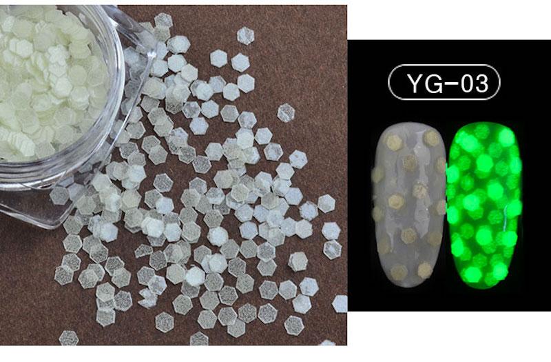Glow in the Dark Nail Art Sequins - Self-Adhesive Nail Gems for DIY Manicure, Party & Festival Makeup (1000pcs) - Perfect for Nightclubs, Halloween, Raves & UV Parties