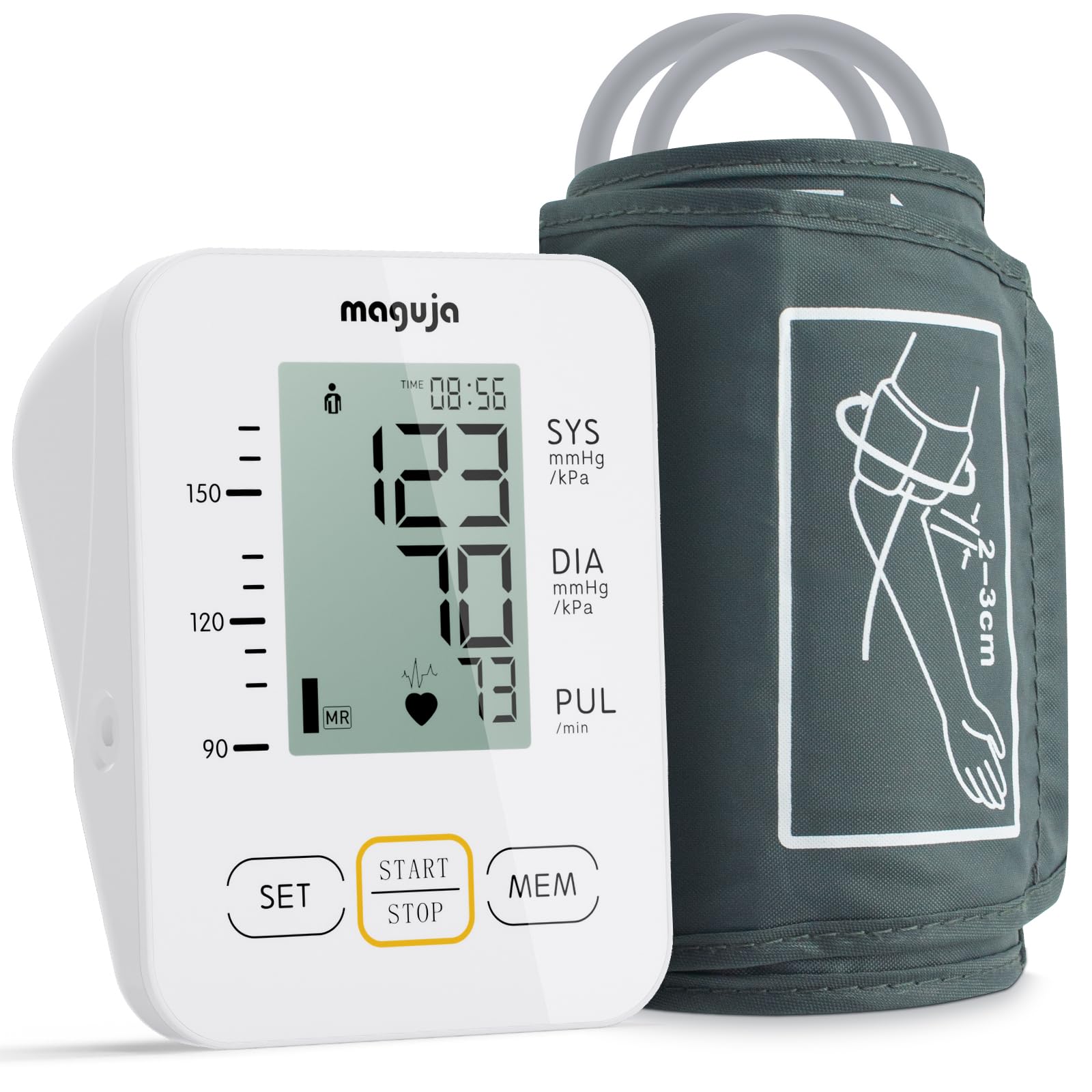 Maguja Automatic Digital Upper Arm Blood Pressure Monitor with Cuff - Accurate Home BP Machine for Hypertension & Heart Health (Off-White) | Ideal for Daily Health Tracking, Elderly Care & Doctor-Recommended Monitoring