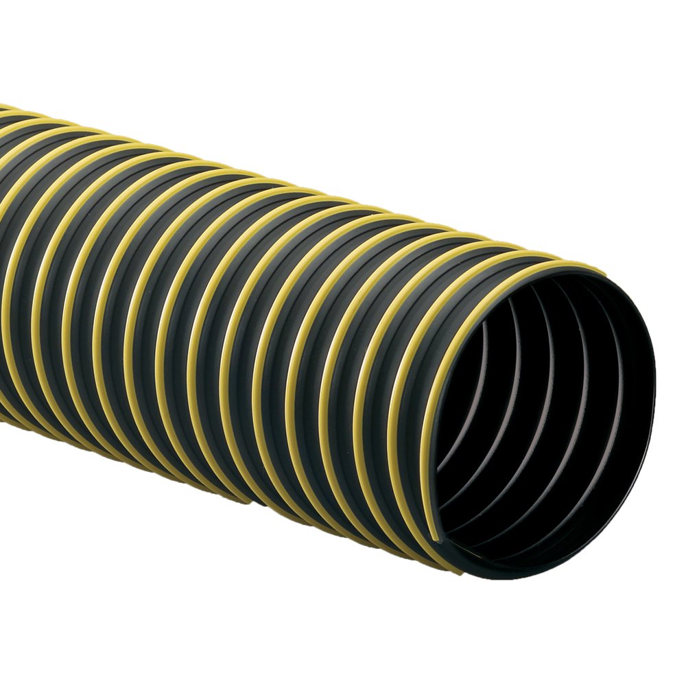 Rubber-Cal Thermoplastic Flex Medium-Duty Hose - 6 Inch ID x 25 Feet Length - Black (Fully Stretched) - Ideal for Industrial, Automotive, and Plumbing Applications
