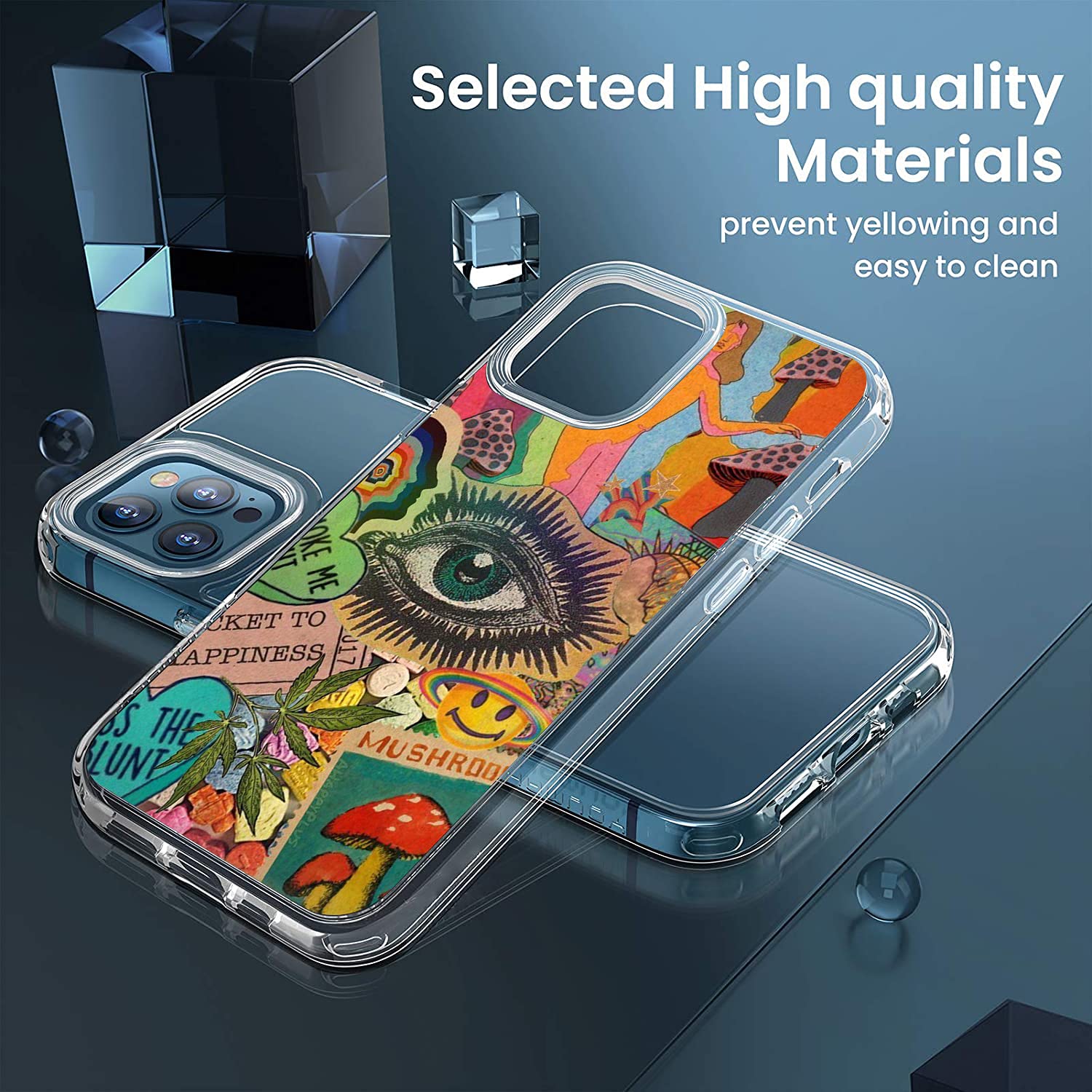 Trippy Psychedelic Mushroom iPhone 11 Case - Colorful Shroom Art Protective TPU Cover for Women & Girls | Shockproof Clear Phone Case for Hippie Style, Music Festivals & Boho Lovers