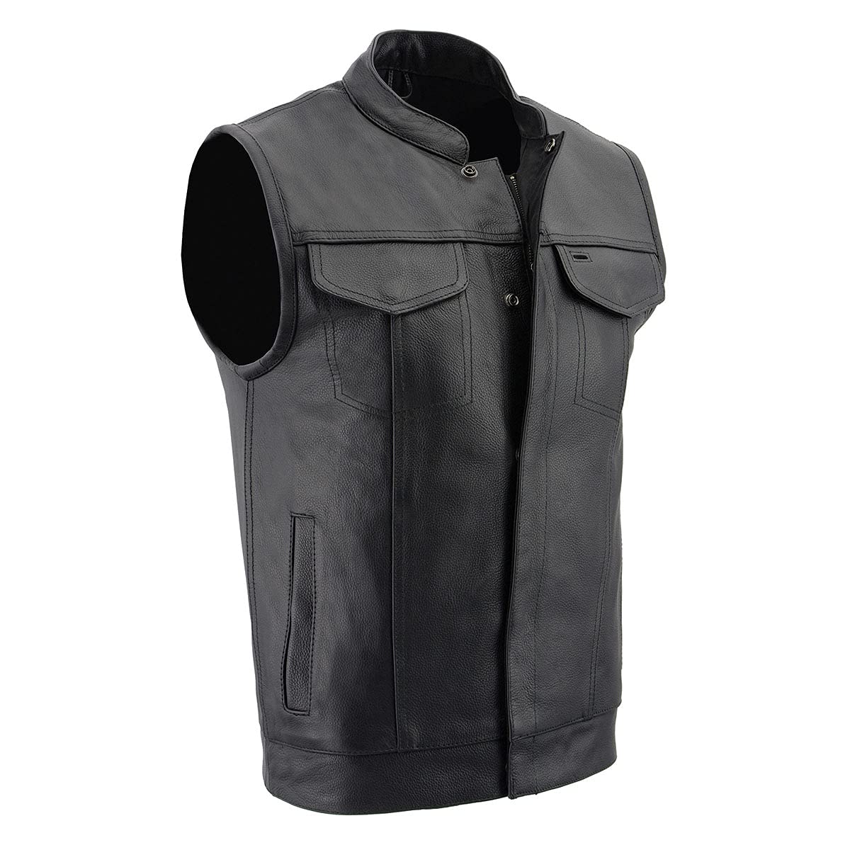 Premium Milwaukee Leather Men's Motorcycle Vest - Club Style Biker Jacket for Riders | Genuine Leather | Size Medium | Perfect for Cruising, Road Trips & Motorcycle Events