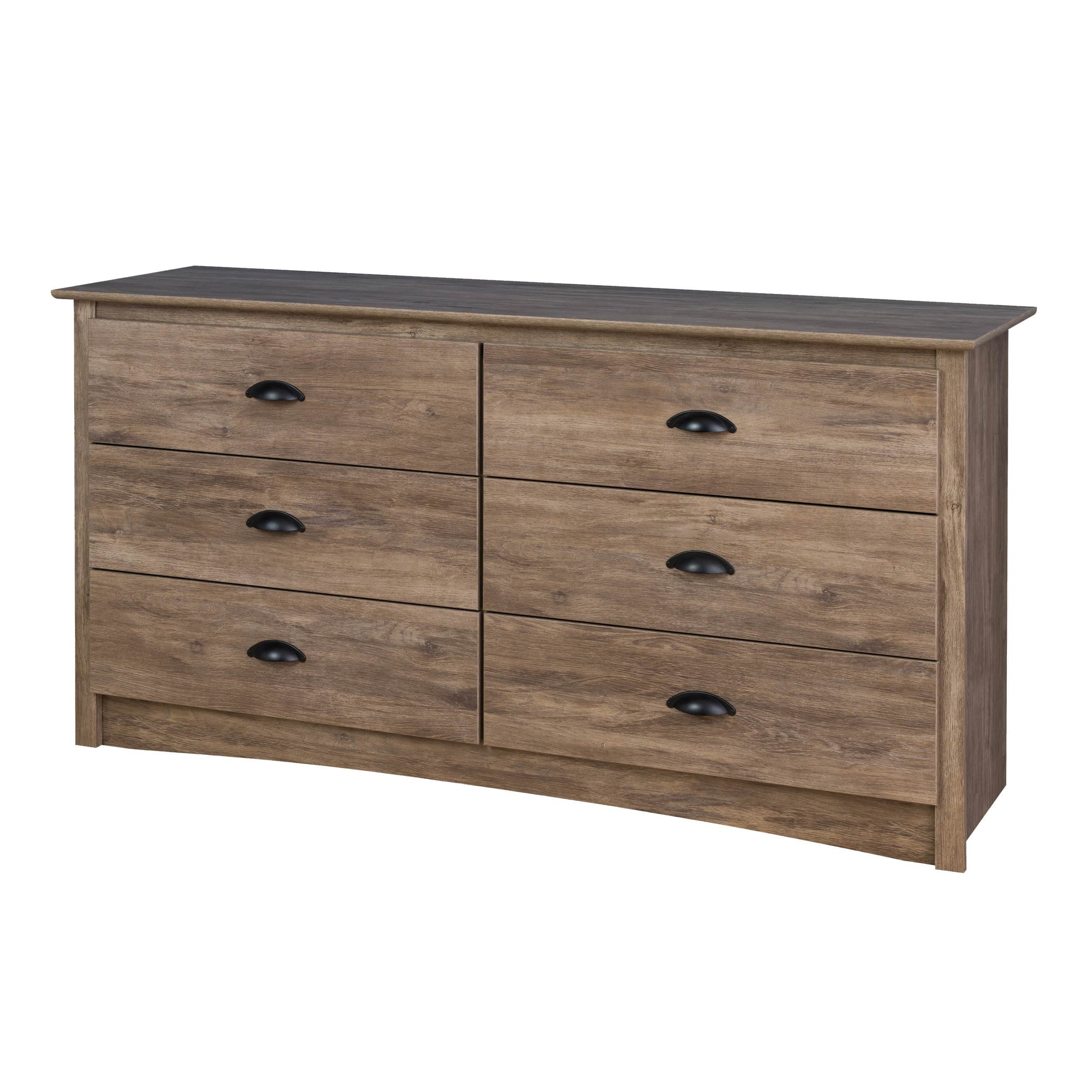 Prepac Salt Spring 5-Drawer Chest & 6-Drawer Dresser Set in Drifted Gray - Modern Bedroom Storage Furniture for Clothes, Linens, and Accessories Organization