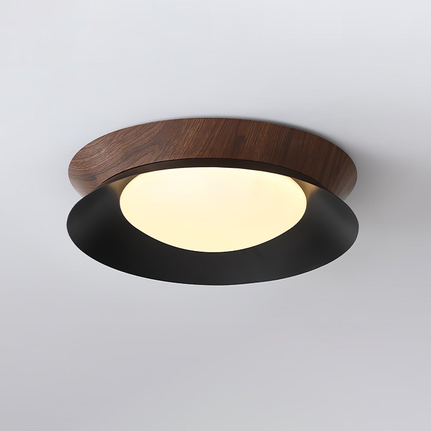 Modern Double Half Round Ceiling Light Fixture - LED Flush Mount Lighting for Bedroom, Living Room & Kitchen - Energy Efficient Home Decor