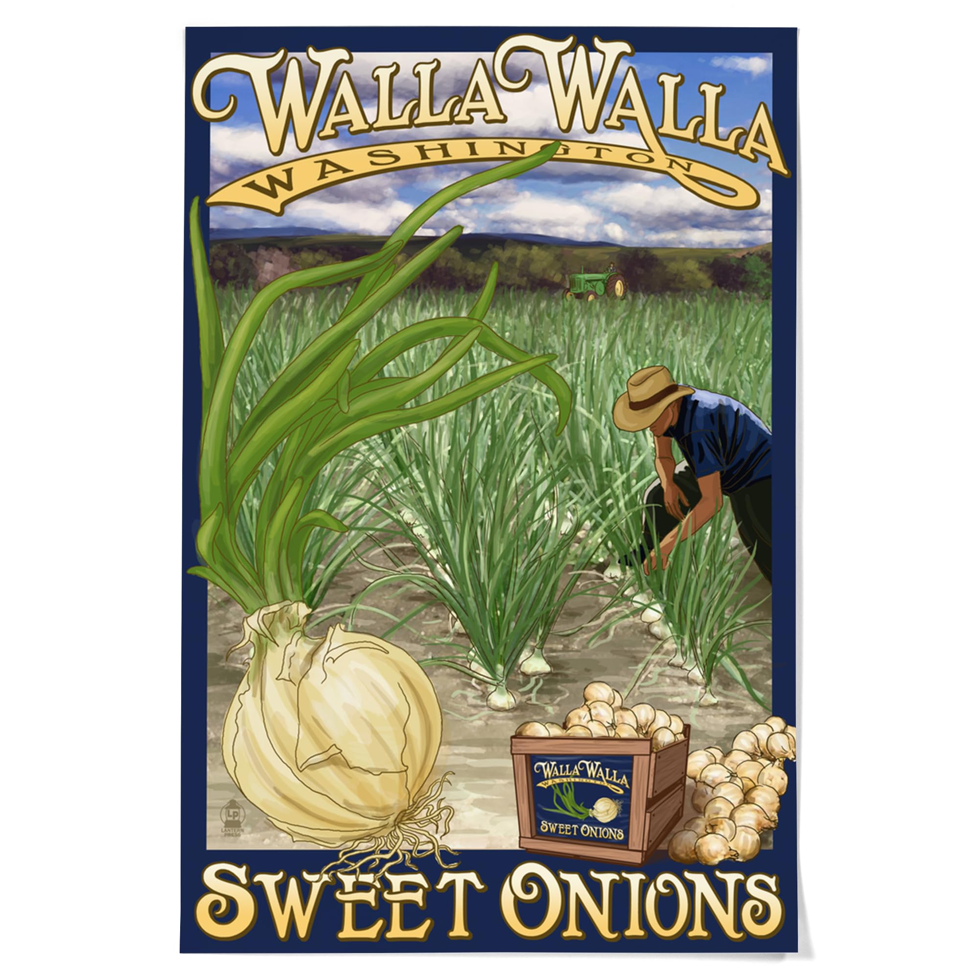 Lantern Press 36x54 Inch Giclee Art Print - Walla Walla Sweet Onions Washington Landscape Wall Decor | Perfect for Living Room, Bedroom & Office Artwork