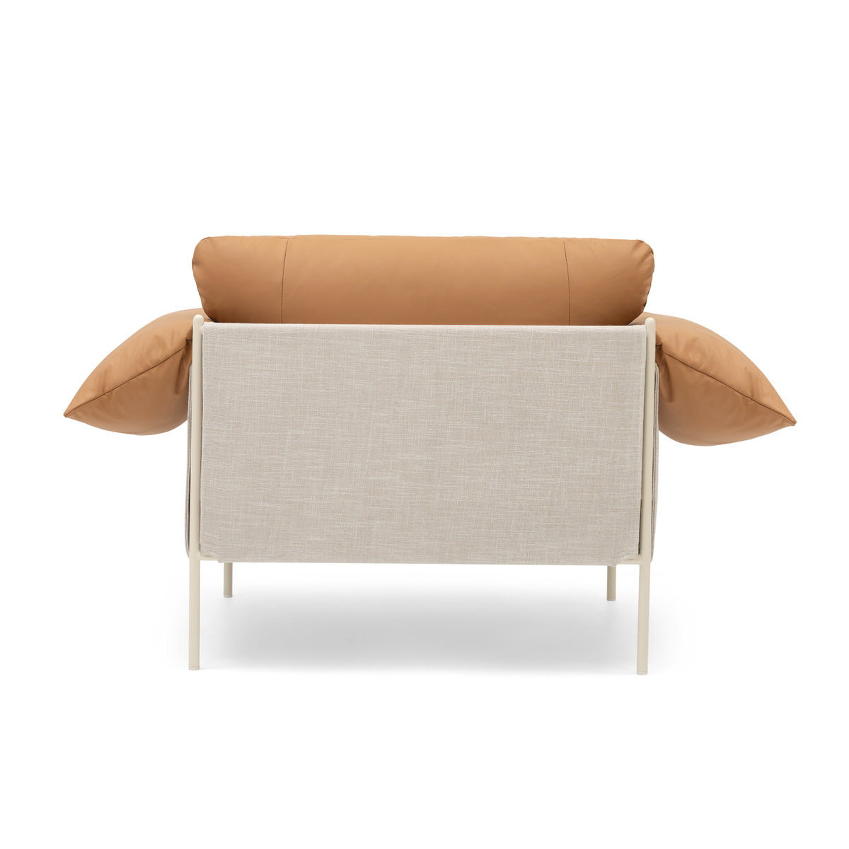 Alva Nougat Frame Armchair - Modern Upholstered Accent Chair for Living Room, Bedroom & Office - Comfortable Lounge Seating with Sturdy Wooden Legs