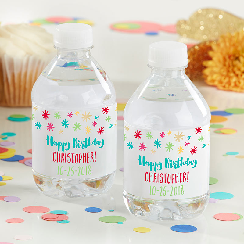 Custom Water Bottle Labels for Birthday Parties - Personalized Name Stickers for Kids & Adults - Perfect for Birthday Celebrations, Baby Showers & Special Events