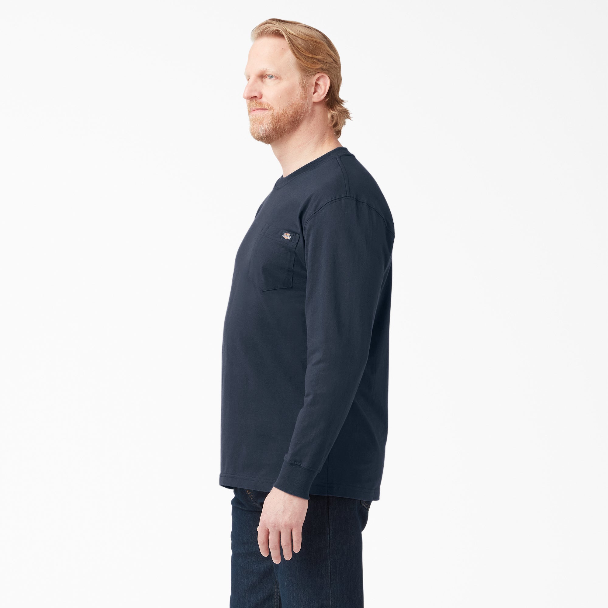 Dickies Men's Heavyweight Long Sleeve Crew Neck T-Shirt - Durable Workwear for Construction, Landscaping & Outdoor Activities