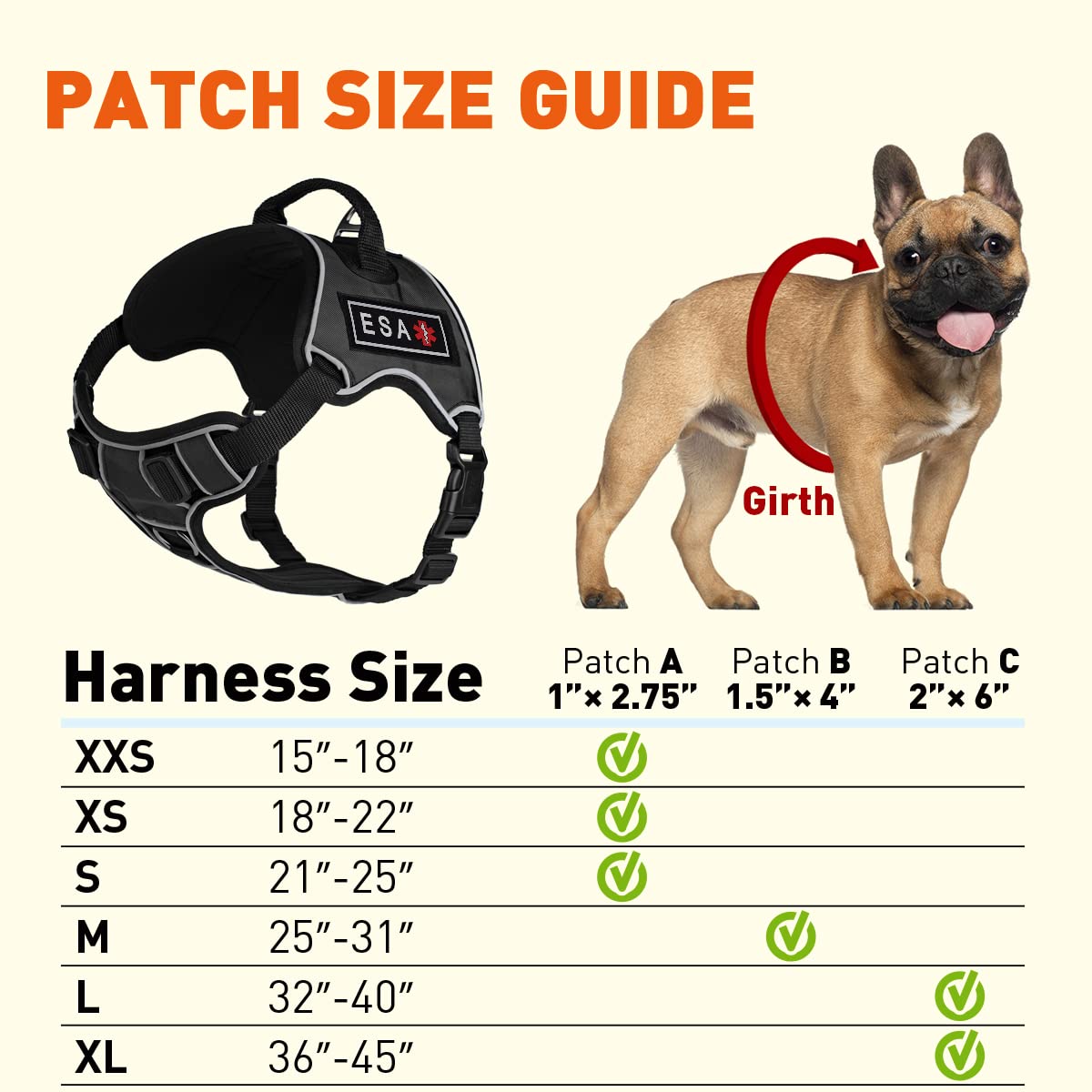 No-Pull Dog Harness with Reflective Padded Vest - 3D Rubber ESA Patches, Quick Release Buckles & Handle - Comfortable Soft Pet Harness for Medium Dogs 25-31 inches (Black) - Perfect for Walking, Training & Outdoor Adventures