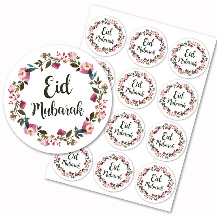 96PCS Eid Mubarak Stickers with Garland Signs - Islamic Festival Party Decorations for Ramadan, Eid al-Fitr - Rose Gold Theme for Home, Mosque & Community Celebrations