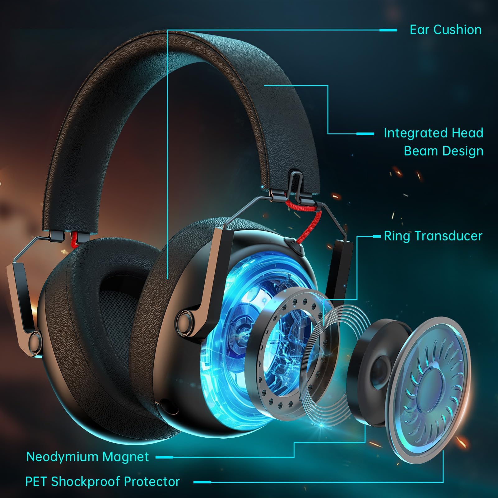 Wireless Gaming Headset with Microphone for PC, PS5, PS4, Mac, Nintendo Switch - Bluetooth 5.3 Over-Ear Headphones with Noise Cancelling - Perfect for Online Gaming, Streaming & Video Calls (Black)