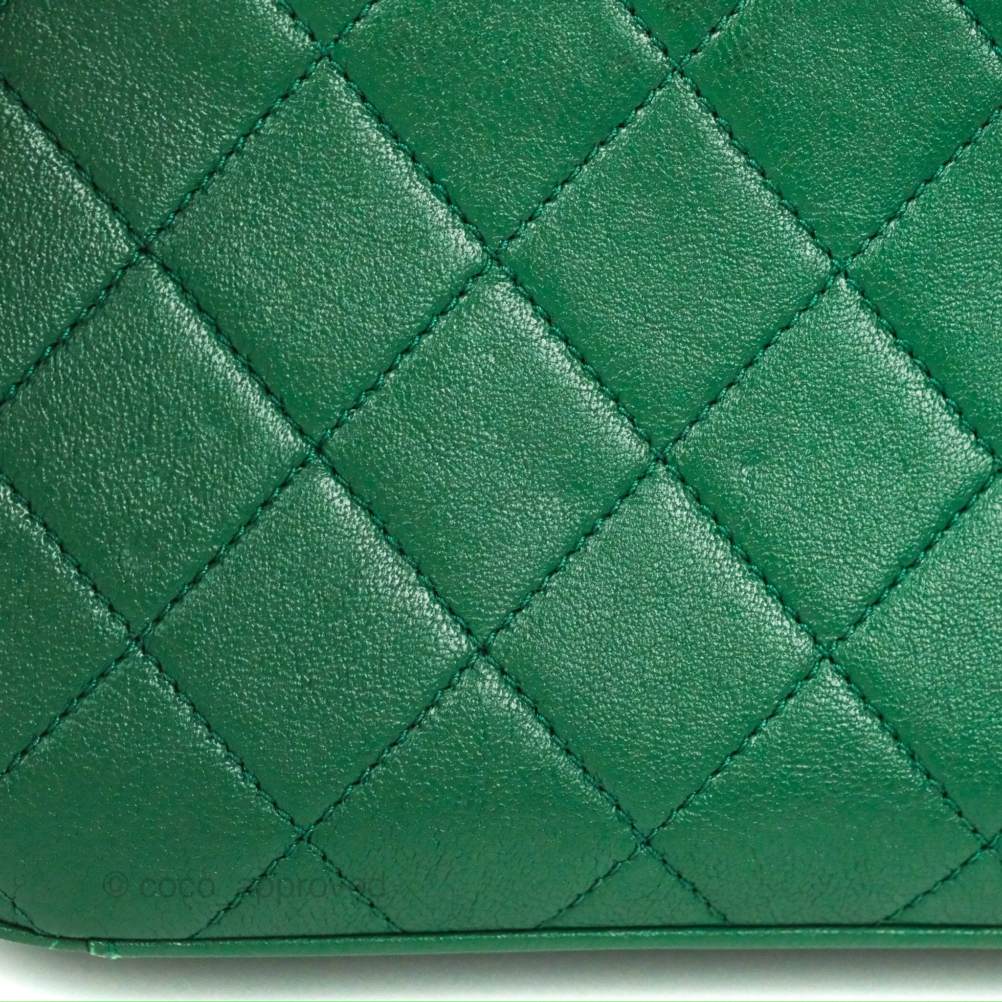 Chanel Chain Infinity Top Handle Bag - Green Lambskin Leather with Aged Gold Hardware - Luxury Crossbody Shoulder Bag for Women, Perfect for Parties, Weddings & Evening Events