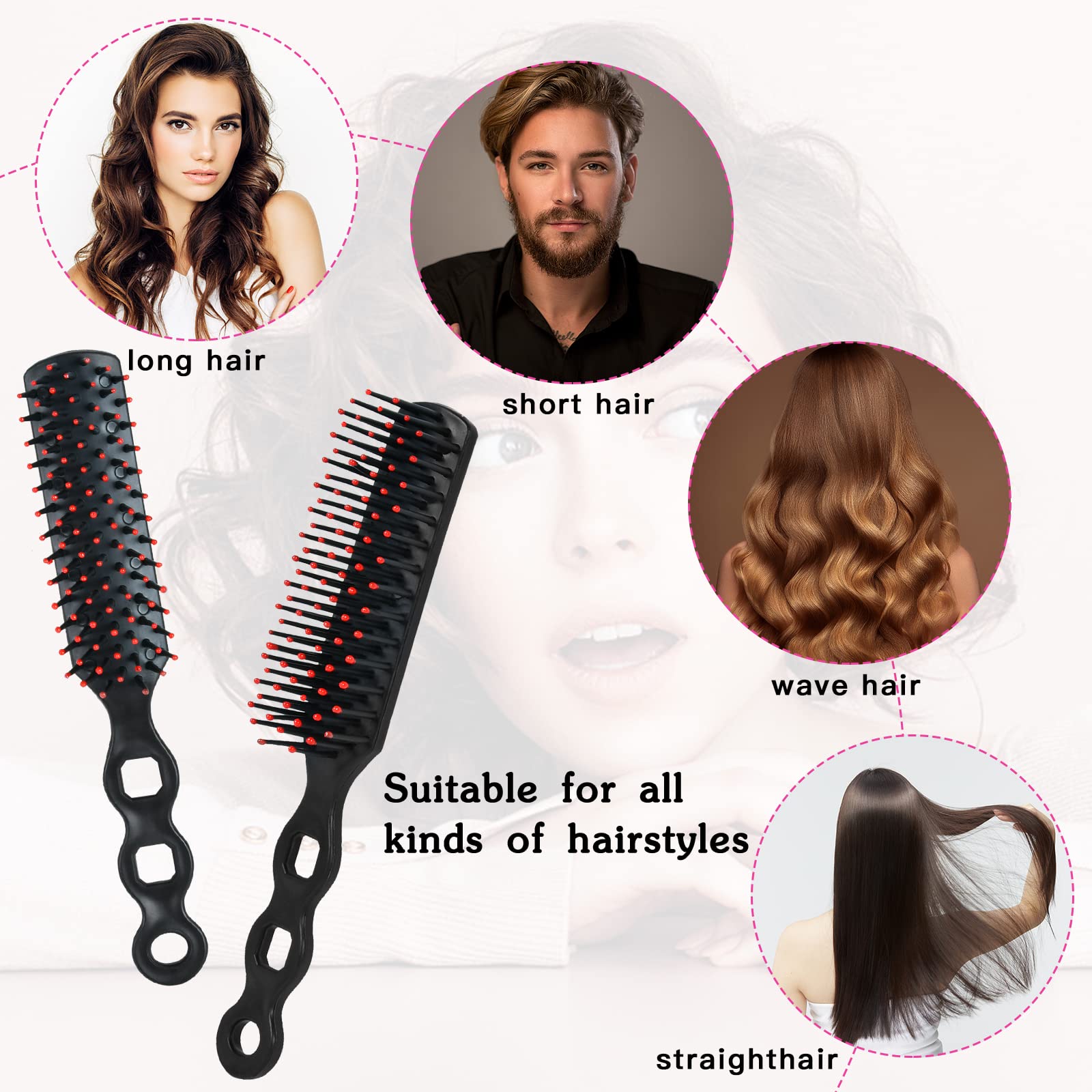 Elesunory 30 Pack Bulk Disposable Hair Brushes - Anti Static Detangling Combs for Salon, Hotel & Nursing Home - Travel Size 7 x 0.78 Inch Black Hairbrush Set - Perfect for Guests, Patients & Personal Use
