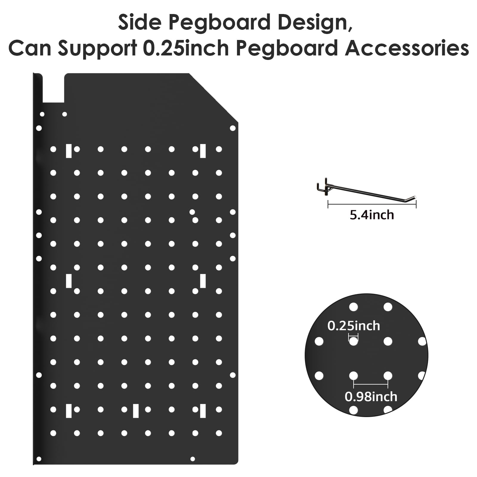 CCCEI 39-Inch Large Black Wall-Mounted Power Tool Organizer with 10FT Power Strip - 8 Drill Battery Holder & Garage Storage Rack for Pegboard Hanging - Perfect for Workshop, Garage, and DIY Tool Organization