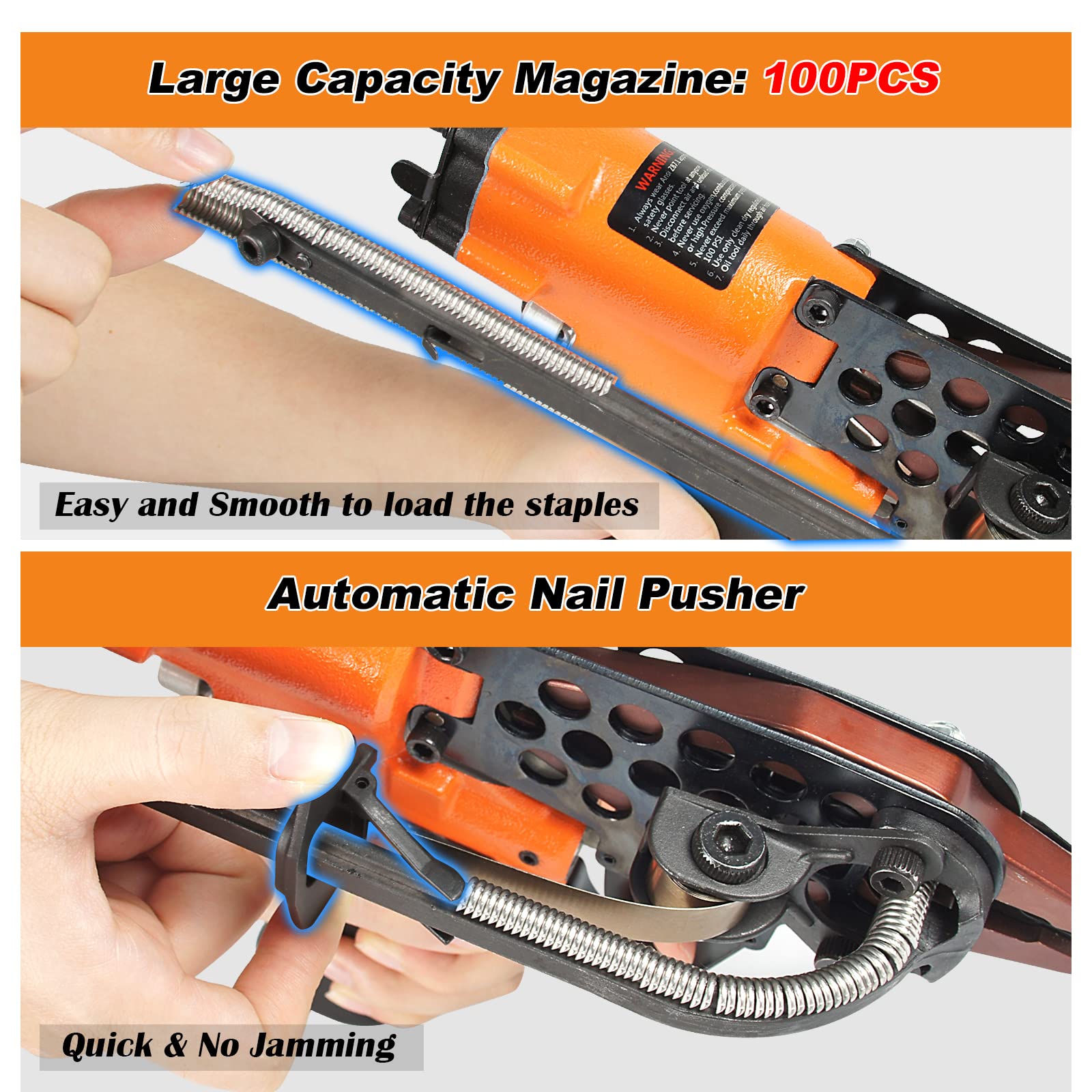 **K-SC760 16 Gauge 1/2-Inch Pneumatic Hog Ring Gun – Automatic Hog Ring Pliers for Fencing & Cages – 3.0-4.8mm Closure Diameter – Heavy-Duty Hog Ring Tool for DIY, Upholstery & Wire Mesh Projects**