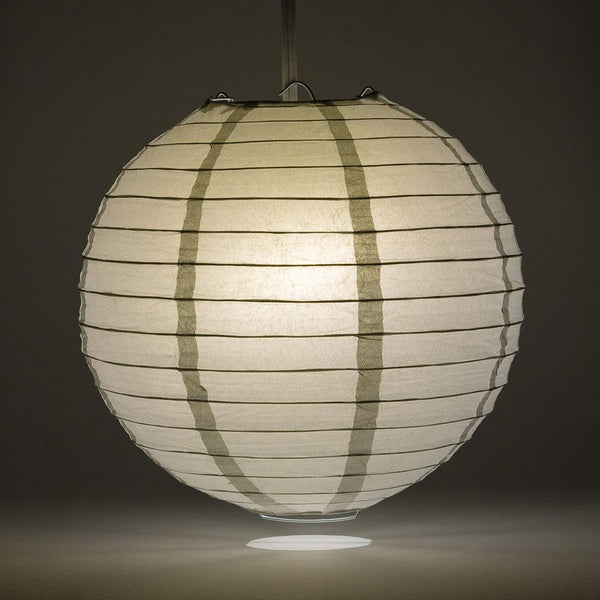 5 Pack 8 Inch Silver Round Paper Lanterns with Even Ribbing - Chinese Hanging Decorations for Wedding, Party, Festival & Home Decoration - Perfect for Indoor/Outdoor Events, Baby Showers and Asian Themed Celebrations