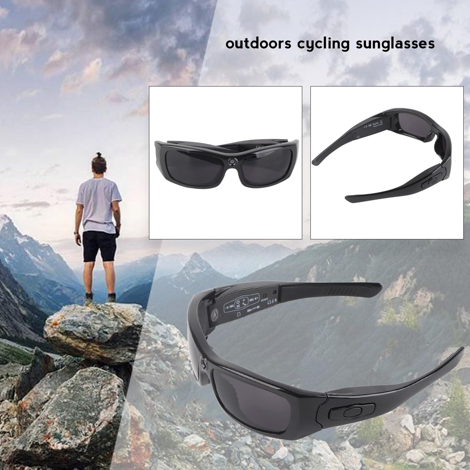 Smart Camera Sunglasses with 1080p HD Video & Polarized Lenses - Hands-Free Recording Glasses for Computer/OTG Connection - Perfect for Driving, Cycling, Travel & Outdoor Adventures