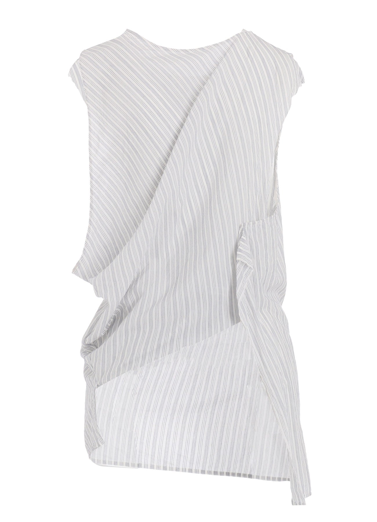 Cotton & Cupro Hard Twisted Dobby Stripe Sleeveless Drape Shirt for Women | Breathable & Stylish Summer Blouse | Perfect for Office Wear, Casual Outings & Special Occasions