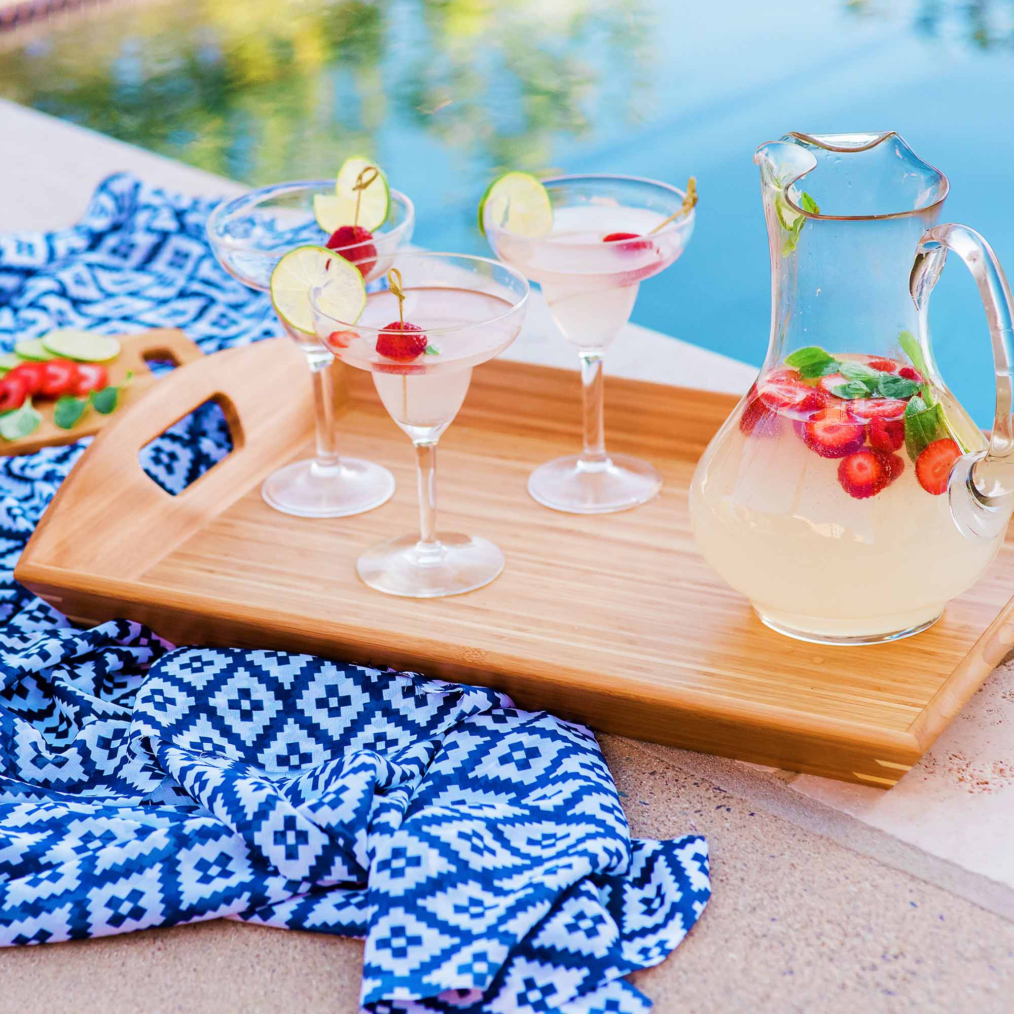 Butler's Serving Tray with Handles - 23 x 15 x 3 Inches - Elegant Wooden Serving Platter for Dining, Breakfast in Bed, Tea Parties & Entertaining Guests